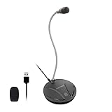JOUNIVO USB-Mikrofon für Computer, PC/Laptop-Mikrofon, Stummschalttaste mit LED-Anzeige, 360-Grad-Schwanenhals-Design,…