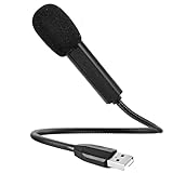 Mikrofon USB, Mikrofon PC Klein, Mini Mikrofon Omnidirektionales Kondensatormikrofon 360° Verstellbar…