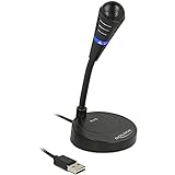 Delock USB Mikrofon mit Schwanenhals für Notebook und Computer, Plug&Play, ideal für Gaming, Podcast,…