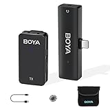 Boya USB C Wireles Microphone,Wireless Clip Microphone for OSM Action 2/3 Android Type-C Smartphone/Laptop…