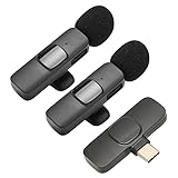 Goshyda Kabelloses USB-C-Lavaliermikrofon, 1 für 2 Lavalier-Ansteckmikrofon, Videoaufzeichnung, Rauschunterdrückung,…