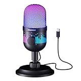Aokeo USB-Mikrofon, Plug-and-Play-Gaming-Mikrofon für PC, Mac, PS4/5, Podcast-Mikrofon mit RGB, Stummschaltung,…