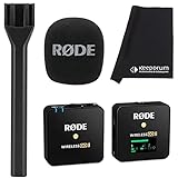 Rode Wireless GO II Single Mikrofon Drahtlos-System + Interview GO Handheld-Adapter + keepdrum Mikrofasertuch