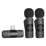 Boya BY-V20 USB-C kabelloses Mikrofon, Mini-Ansteckmikrofon mit Geräuschunterdrückung, kompatibel mit…