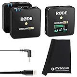 Rode Wireless GO II 2-Kanal Mikrofon-Funksystem + SC15 Anschlusskabel USB-C auf Light-ning + keepdrum…
