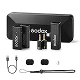 GODOX Mini-Mikrofon (2 TX+1 RX+Ladehülle), 100 m Reichweite, 24 Stunden, 2,4 G Mikrofon mit Geräuschunterdrückung,…