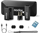 GODOX Mini-Mikrofon (2 TX+1 RX+Ladehülle) 100m Reichweite,2,4G Mikrofon mit Geräuschunterdrückung, kabelloses…