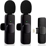 Wireless Lavalier Mikrofon für iPhone iPad, Plug and Play Ansteckmikrofon mit 2 Mikrofonen für Videoaufnahmen,…