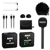 Rode Wireless GO II Single Funk-Mikrofon System + Interview GO Handadapter + keepdrum Fell-Windschutz…