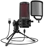 CMTECK USB-Mikrofon, Podcast-Mikrofon mit Pop-Filter & Stummschalttaste, kompatibler Desktop-Computer…