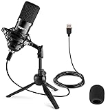 VONYX CM300B Kondensatormikrofon, Studiomikrofon, USB Mikrofon, Microphone, mit klappbarem Ständer,…