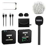 Rode Wireless GO II Single Funk-Mikrofon Set + Interview GO Mikrofon-Handadapter + keepdrum Fell-Windschutz