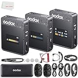 Godox MoveLink M2 II Microphone, Wireless Lavalier Mic, Compatible DSLR Cameras, Camcorders, Smartphones…
