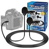 Vidpro XM-DLC Doppelkopf-Lavalier-Mikrofon für DSLR-Kameras und Camcorder